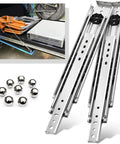 Built Tough Heavy Duty Drawer Slides 500Lb Capacity Full Extension Rails For Cabinets And Tool Chests Silent Smooth Operation Rust Resistant Finish Industrial Grade Fits 8 To 80 Inch Open Length, pair of steel rails