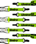 Beefy Heavy Duty Ratchet Straps With Forged J Hooks 2 Inch By 27 Foot Tie Down Straps 10000 Pound Break Strength 3333 Pound Working Load 4 Pack Neon Green Polyester Webbing For Truck Trailer Motorcycle ATV Boat Cargo Control