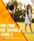 Adjustable Kids Putter With Extendable Shaft 17 To 35 Inches Right Handed Youth Golf Training Club, young girl putting
