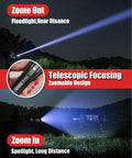 Ultra Bright LED Flashlight Six Pack With 2000 Lumens Five Modes Waterproof Zoom Focus Beams in night outdoor use