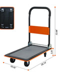 Smooth Rolling Heavy Duty Hauler Boasting 330 Pound Capacity And 360 Swivel Silent Wheels Makes Moving Gear A Breeze Grab This Solid Orange Platform Dolly with a foldable design.