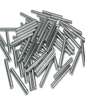64 Pack 5mm x 40mm Dowel Pins for Shelves and Furniture, 304 Stainless Steel Wood Pegs For Tight Fits, Ground Precision Tolerances, Built Tough Metal Dowel Rods For Everyday Repairs piled together