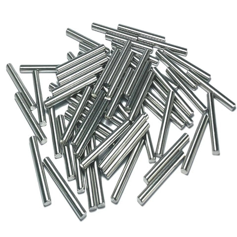 64 Pack 5mm x 40mm Dowel Pins for Shelves and Furniture, 304 Stainless Steel Wood Pegs For Tight Fits, Ground Precision Tolerances, Built Tough Metal Dowel Rods For Everyday Repairs piled together