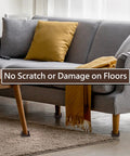 3x3 Square Rubber Furniture Caster Cups Anti Slip Pads Bed Stopper Floor Protectors visible under sofa legs.