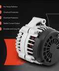 Side view of Heavy-Duty 105Amp 12V Alternator For 8.1L V8 Chevy GMC Kodiak C4500 C5500 C6500 C7500 Topkick 2001-2005 With 7-Groove Clutch Pulley