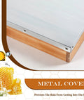 Close-up of Two Pack Telescoping Bee Hive Cover for 10 Frame Hives, Metal Lid with Wooden Core, durable beekeeping part