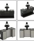 Turning Tool Holder Set Two Piece Quick Change Tool Post for Lathe Machine OXA Fit High Accuracy Hardened Steel, four angles