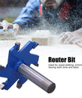 Solid Yg8 Alloy 6-Flute Router Bit With Tough Carbide Tip For Clean T Slot Wood Routing And Smooth Milling On Hardwood Projects Plus Long Lasting Durability, close-up view with flutes visible.