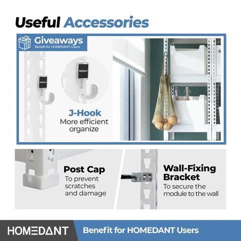 White 28 Inch Wide 5 Tier Metal Garage Shelving Unit With Boltless Tool Free Assembly In Minutes Fully Adjustable Shelves To Fit Totes Heavy Duty Storage Rack For Home Workshop, with J-hook accessory and wall bracket