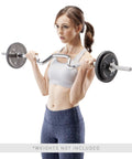 Person using Triceps And Biceps Combo Curl Bar For 1 Inch Weight Plates Built To Last Heavy Duty Chrome Weightlifting Bar
