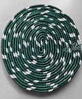 Coiled 3.3 Yard Synthetic Silk Wrapping Cord Sageo for DIY Katana Saya Scabbard, Green White Color, Pro Grade Sageo Rope