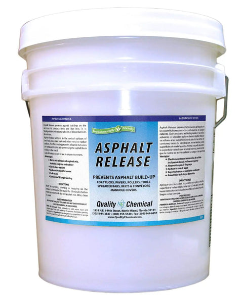 Front view of a 640 oz bucket of Pro Grade Asphalt Release Agent for tools, water soluble and non-staining, anti-stick formula.