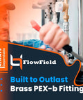 Person installing Half Inch PEX B Brass Fittings Set With Drop Ear Elbows Tees And Couplings For Plumbing Includes 5 Brass Elbows And 10 Stainless Cinch Clamps For DIY Ready Easy PEX Installation with wrench