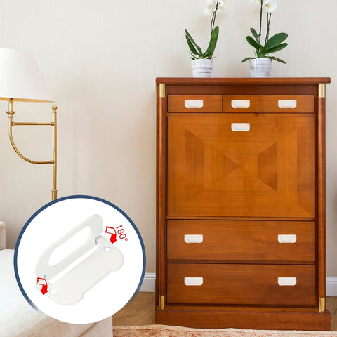 Recessed Flush Pull Door Handle Set 6 Pack Milk White Durable Iron Construction For Cabinet Doors Furniture Toolboxes Containers Hidden Pull Handle 75x33 Mm With 4 Mm Hole Corrosion Resistant Finish