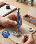 Alloy Steel Watch Bearing Opener With Anti Slip Handle For E2000 Movement Maintenance in use during watch repair.