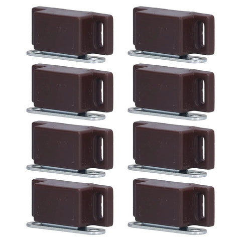 Eight Pack Stainless Steel Magnetic Door Catch For Cabinets And Cupboards With Screw Fittings, Strong Holding Power, Brown Finish