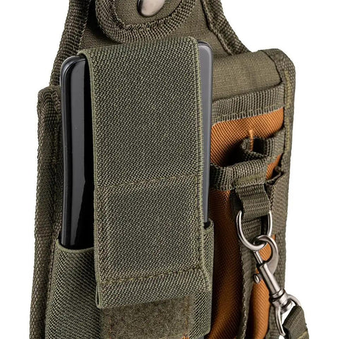 Close-up of Rear Guard Pouch With FlapFit For Tools, A 5-Pocket Utility Organizer From Original Series 54120, phone pocket feature