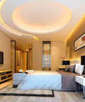 Modern bedroom with ceiling light using 82Ft Dimmable LED Rope Lights With Double Row Lit Warm White 3000K
