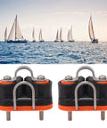 Fast Entry Cam Cleat For Sailboats And Kayaks, Heavy Duty Marine Boat Hardware, dual cam cleats shown with ocean and sailboats