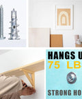 Self Drilling Drywall Anchors With Screws Kit 50 Sets Heavy Duty Wall Mount Anchors For Hanging Cabinets Shelves TVs And More No Fuss Install With Rust Resistant Yellow Zinc Finish, zinc anchor and screw kit, 75 lb hold