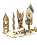 Heavy Duty Self Drilling Drywall Anchor And Screw Kit, 50 Piece Set For Fast DIY Home Fixes, Mounting In Wood Or Drywall, Strong Metal Anchors For Hanging Shelves And More. Gold metal drywall anchors and screws set