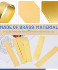 Brass Shim Stock Set, 18 Pcs Rectangular Shims 5.9 x 0.98 Inch With 6 Thicknesses From 0.002 to 0.015 Inch, brass strips shown.