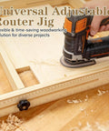 Juice Groove Router Jig For Cutting Boards Adjustable Wooden Router Guide in use on wooden surface for precise juice grooves