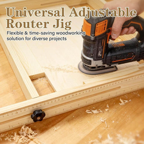 Juice Groove Router Jig For Cutting Boards Adjustable Wooden Router Guide in use on wooden surface for precise juice grooves