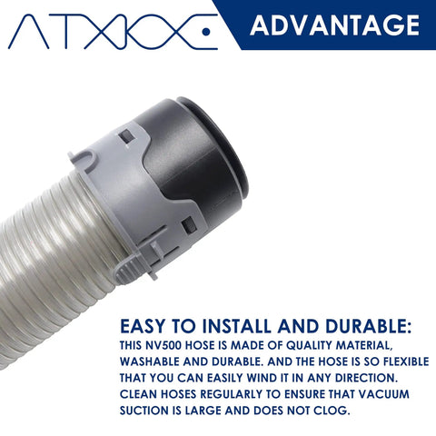 Replacement Hose Handle For Shark Rotator Pro Lift Away Upright Vacuum showing durable, flexible hose with NV500 connector.