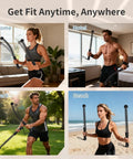 Two Pack Cordless Ropeless Battle Ropes For HIIT And Cardio used at home, hotel, park, and beach