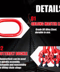 Heavy Duty Four Leg Chain Sling Built Tough With Four Safety Hooks Made From G80 Alloy Steel, features oblong master link and butterfly buckle.