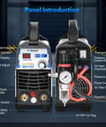 Upgraded 60Amp Plasma Cutter With Dual 120 And 240V Inverter IGBT High Frequency Non Touch Arc Start 2025 Model, front and back view