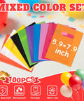 Colorful Party Favor Gift Bags With Handles 100 Pack Multicolor Bulk For Easter Treats Kids Birthday Party Craft Reusable