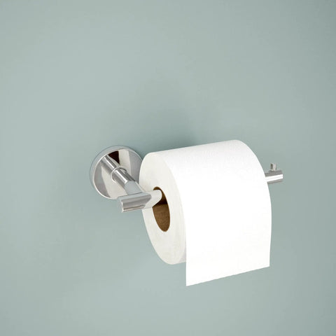 Single Post Toilet Paper Holder In Polished Chrome For Wall Mount Easy Install Durable Zinc Construction No Fuss Corrosion Resistant Finish