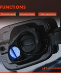 Gas Cap Fuel Cap Compatible With Volkswagen Jetta Golf GTI installed in a vehicle's fuel compartment, highlighting secure fitting