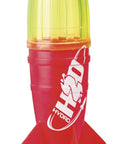 Hydro Water Rocket Set With 3 Easy To Use Rockets For Kids 8 And Up Includes Two 5.5 Inch Rockets And One 8.5 Inch Rocket Launcher Funnels And Quickstart Instructions For Next Level Science Fun red plastic water rocket with launcher
