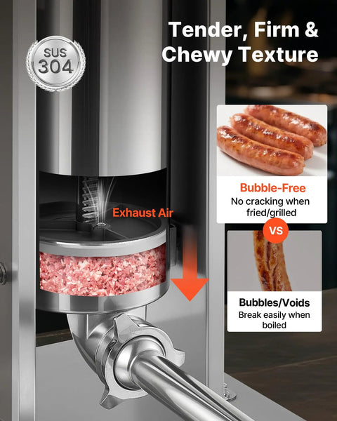 Manual Sausage Stuffer 11 Lbs Vertical Meat Filler With 5 Stuffing Tubes, Dual Speed Sausage Casing Filling Machine in use
