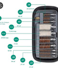 The Ultimate 19Pc Universal Gun Cleaning Kit With Tactical Brush And Sturdy Tools Perfect For Hasty Field Fixes And Daily Maintenance Surefire Way To Tame Your Firearm Gear Without The Bigger Hassle. 19-piece kit in case for .22 to 12 GA brushes