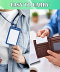 Two images showing Writable 26-Bit CR80 Proximity RFID Cards 125KHz Weigand Prox Blank ISOProx 1386 1326, one in holder, one in wallet