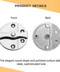 Front and back view of Heavy Duty Marine Boat Door Catch Latch 316 Stainless Steel 1.69 Inch Hatch Round Turn Button Twist Lock