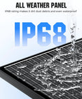 100 Watt N Type Monocrystalline Solar Panel With 18BB Tech For RVs Marine Rooftops And Off Grid Homes 12V High Efficiency PV Module Delivers 24 Percent Plus Output For Camper Trailers Boats Farm And Home Power showcasing water resistance IP68 rating