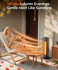 Infrared Tower Patio Heater 1200W With Instant Heat And Sun Like Cozy Warmth, IPX5 Waterproof, 27 Inch Space Heater On Patio