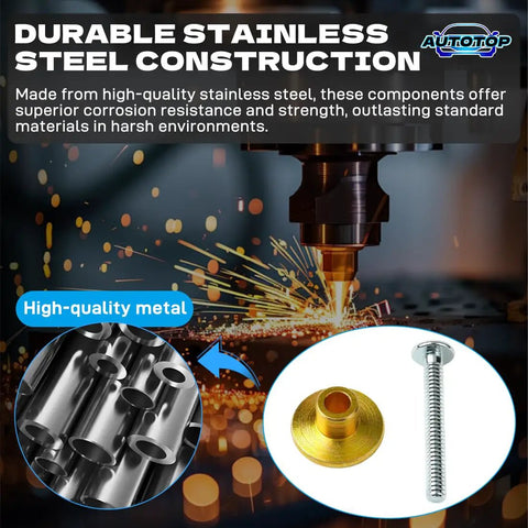 Peterbilt 379 Compatible 3 16 Inch Medium Flange Steel Collar Kit With Button Head Fasteners Pack Of 100 durable hardware image.