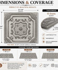 Dimensions and coverage of Drop In 2x2 Ceiling Tiles Pack Of 10 PVC Panels With Antique Gold Faux Tin Look, 40 Sq Ft coverage