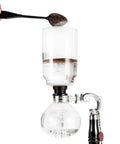 Three Cup Tabletop Siphon Coffee Maker With Alcohol Burner Gravity Brew For Clean Rich Smooth Coffee And Aromas Safe Sleek Stand Vacuum Seal