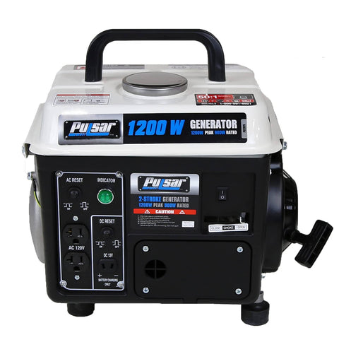 Portable Gas Powered Generator With Carrying Handle 1200W Peak 900W Running 2 Stroke Recoil Start Compact Durable Design For Camping