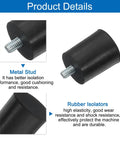 Adjustable Thread Leveling Feet Set Of 8 For Tables And Chairs Rubber Furniture Feet With M6 By 10mm Studs, black metal stud close-up