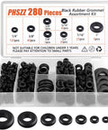 Rubber Grommets Kit 280 Piece Assortment for Wiring Automotive Firewall Sheet Metal and Hardware Repair in Eight Sizes