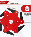 Universal 6 Steel Razors Weed Eater Head With Adapter Kit dimensions and measurements in product diagram image