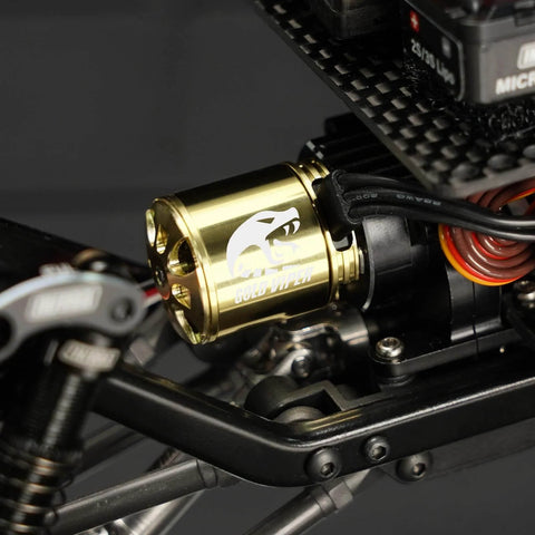 Gold Viper 1721 Brushless Motor 2800KV for 1/18 RC Cars installed on TRX4M platform